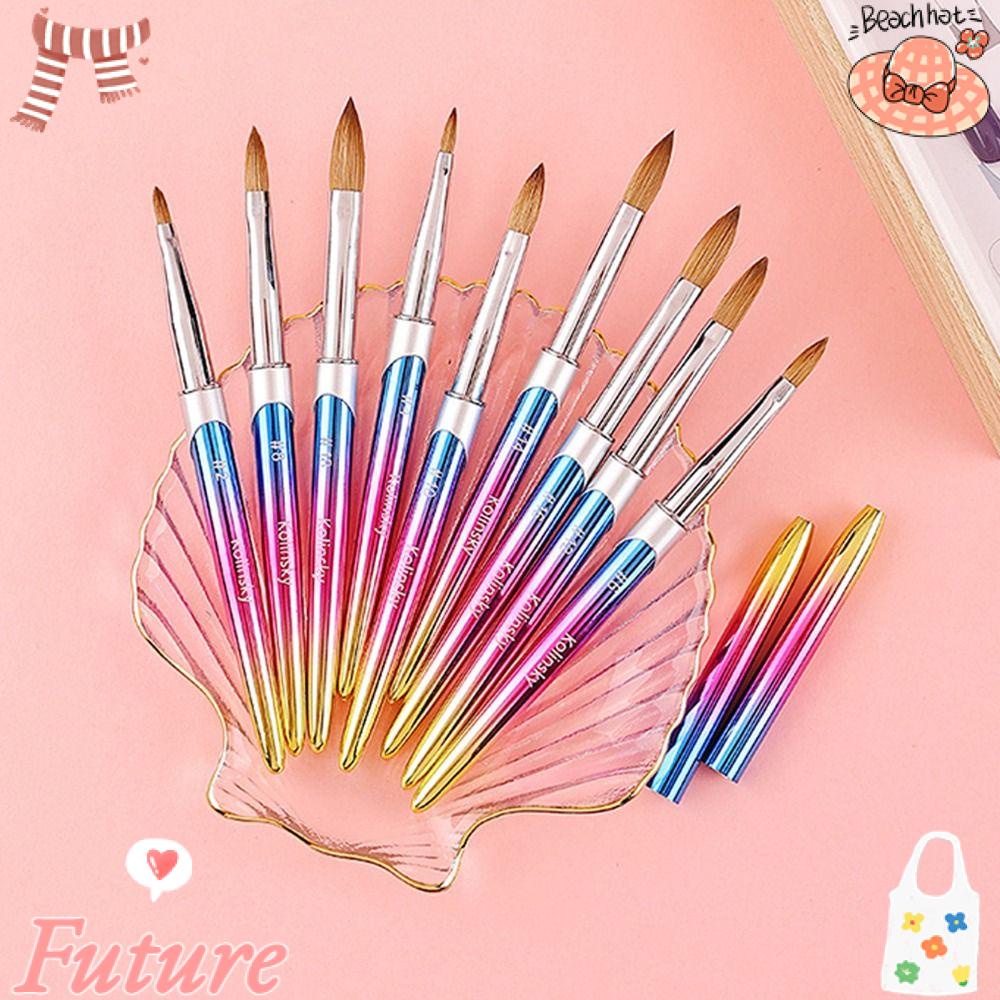 Cọ Trang Trí Móng Tay Xinh Xắn Thời Trang Cho Nữ #2-18 Cầu Vồng Chuyên Nghiệp|Bàn Chải Móng Tay Cầm Gỗ