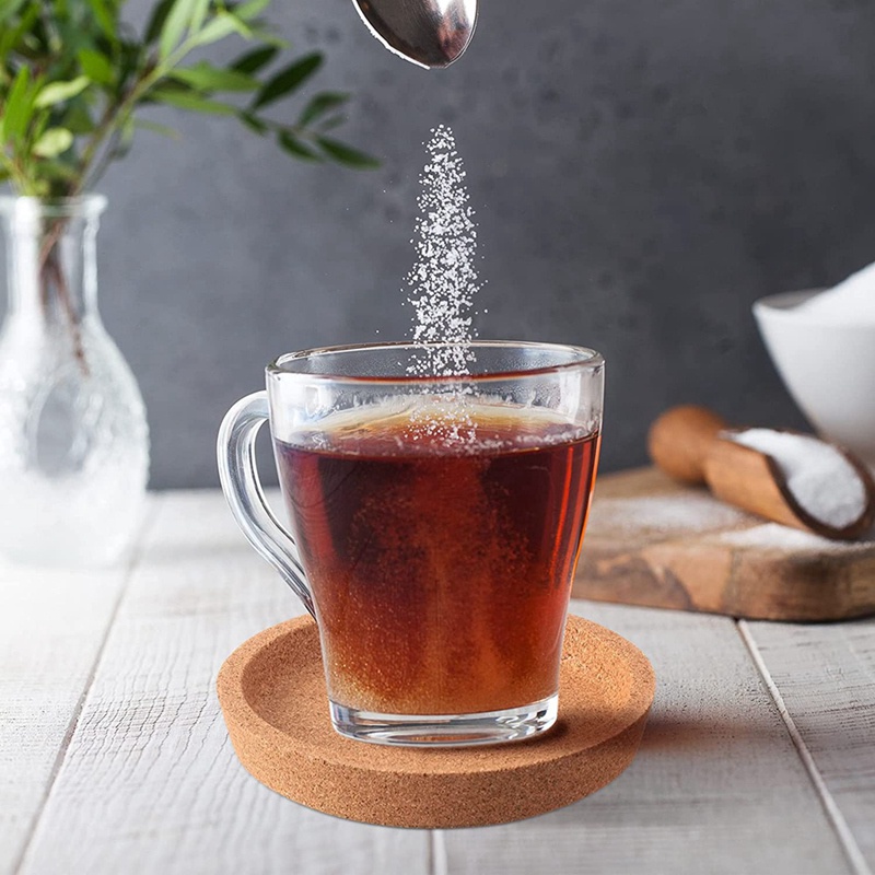 Giá Đỡ Cốc Nước Hình Tròn 4 Inch 18 Nút Bần Chống Rò Rỉ Tái Sử Dụng Tiện Lợi