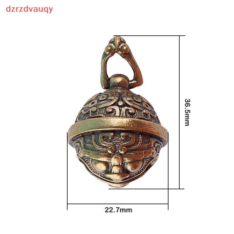 {Dzrzdvauqy} Móc chìa khóa thủ công bằng đồng thau háu ăn nút xe chuông đồng trang trí quà Tặng Mặt dây chuyền mới