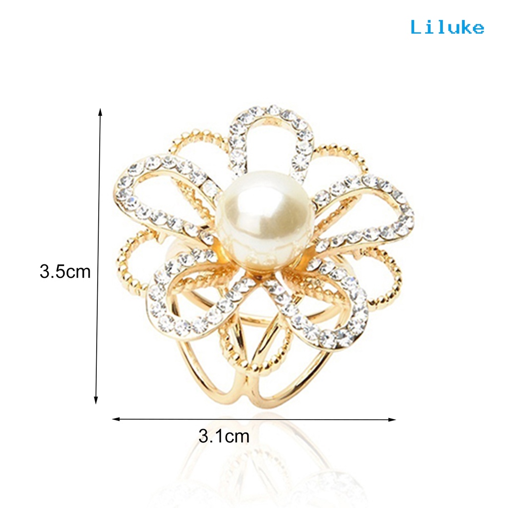 Khóa Cài Khăn Choàng Đính Đá Và Ngọc Trai Giả Thời Trang Cho Nữ