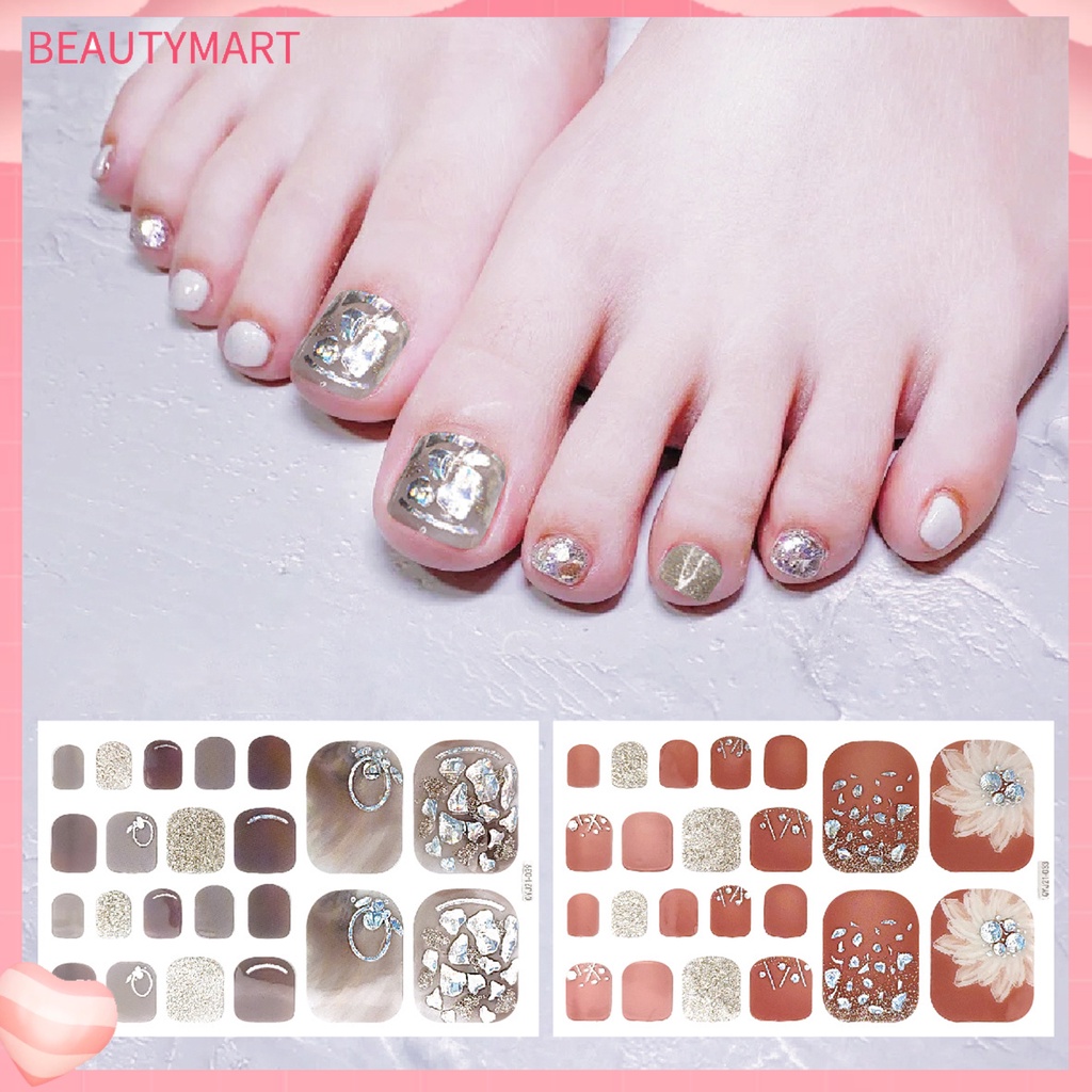 1 Bộ Miếng Dán Móng Chân Chống Nước Tự Dính Dành Cho Nữ