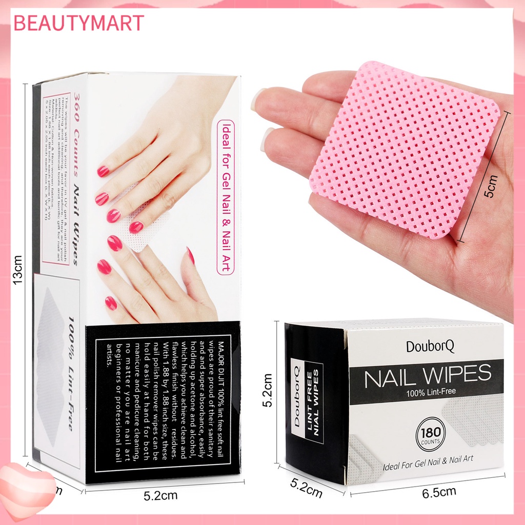 Set 180 / 360 Miếng Bông Cotton Tẩy Sơn Móng Tay Tiện Lợi