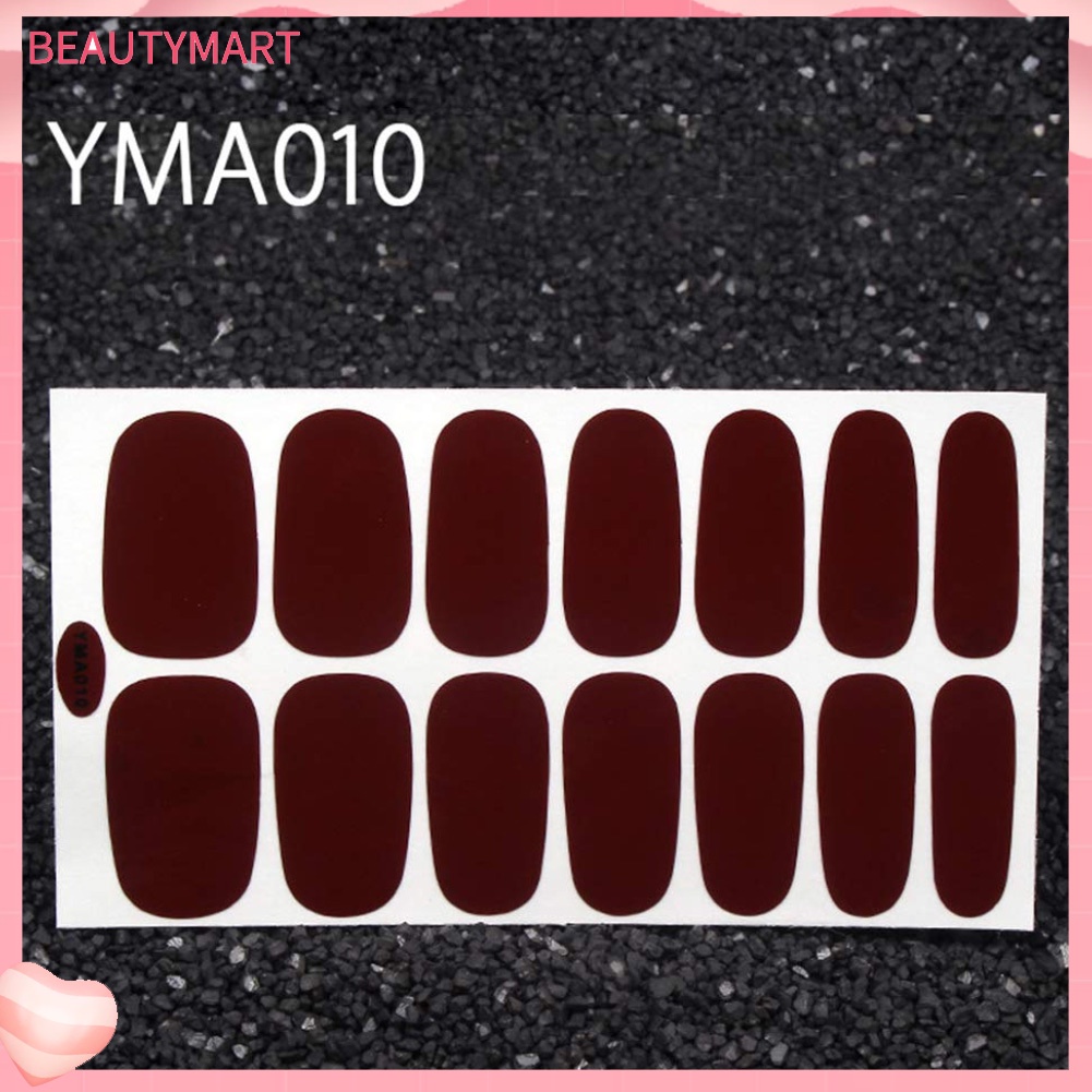 Bộ 8 Miếng Dán Móng Tay Màu Sắc Trơn Chống Thấm Nước Tiện Dụng