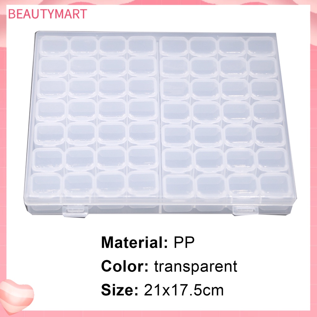 Hộp Nhựa PP 56 Ngăn Đựng Phụ Kiện Trang Trí Móng Nghệ Thuật