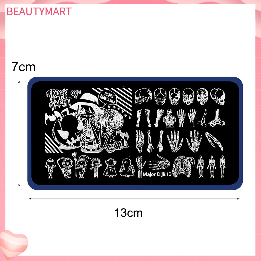 Khuôn Trang Trí Móng Tay Bằng Thép Không Gỉ Nhiều Họa Tiết Phong Cách Halloween Giáng Sinh Cho Nữ