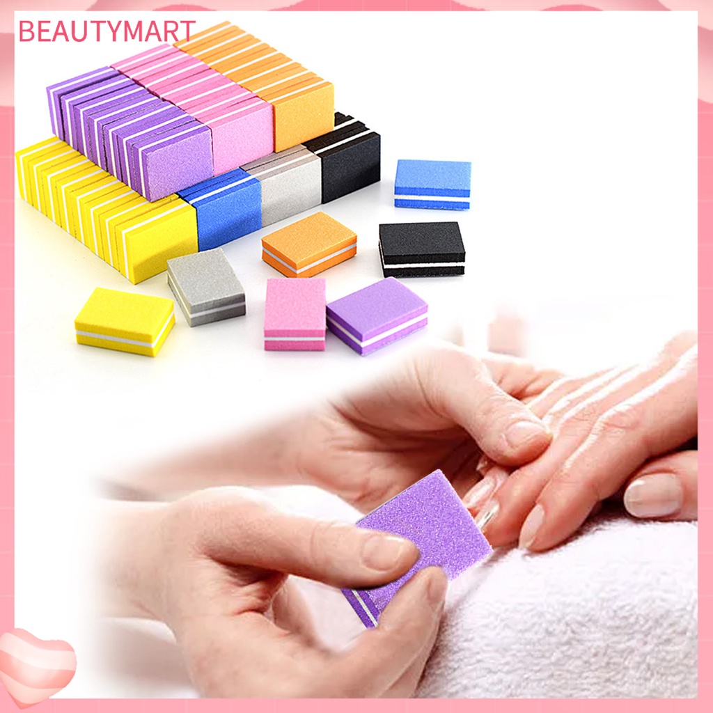 Bộ 50 Miếng Bông Dũa Móng Hai Mặt Độ Co Giãn Cao Kích Thước Nhỏ Gọn Có Thể Tái Sử Dụng