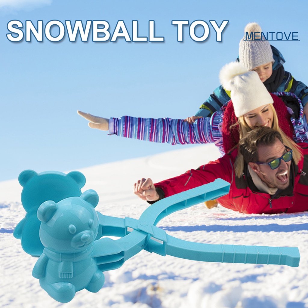 [MT] Đồ Chơi Kẹp Làm Quả Bóng Tuyết Mùa Đông Bằng Nhựa Hình Gấu Phong Cách Bóng Đá Có Công Tắc Cho Trẻ Em