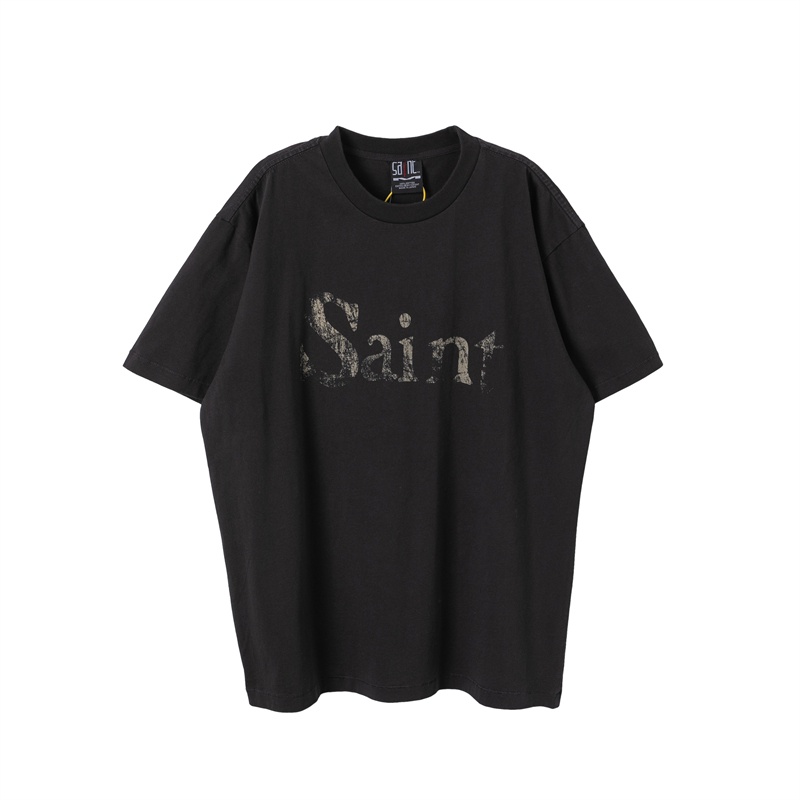 Áo Thun Cotton Nguyên Chất Tay Ngắn Dáng Rộng Phong Cách Retro Mỹ Cho Nam Và Nữ