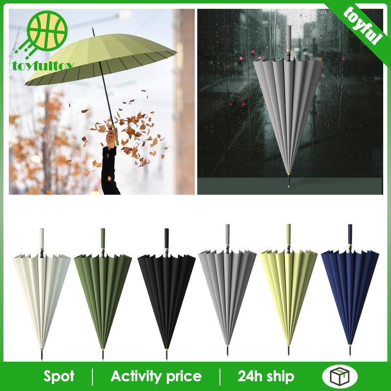 Dù Màu Đen Tay Cầm Cao Su Chống Gió Tiện Dụng