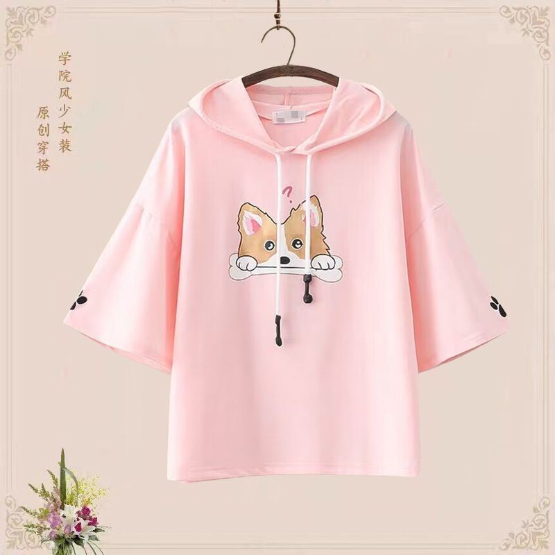 Áo Thun Tay Ngắn Dáng Rộng In Họa Tiết Hoạt Hình Phong Cách Hàn Quốc Thời Trang Mùa Hè Cho Nữ