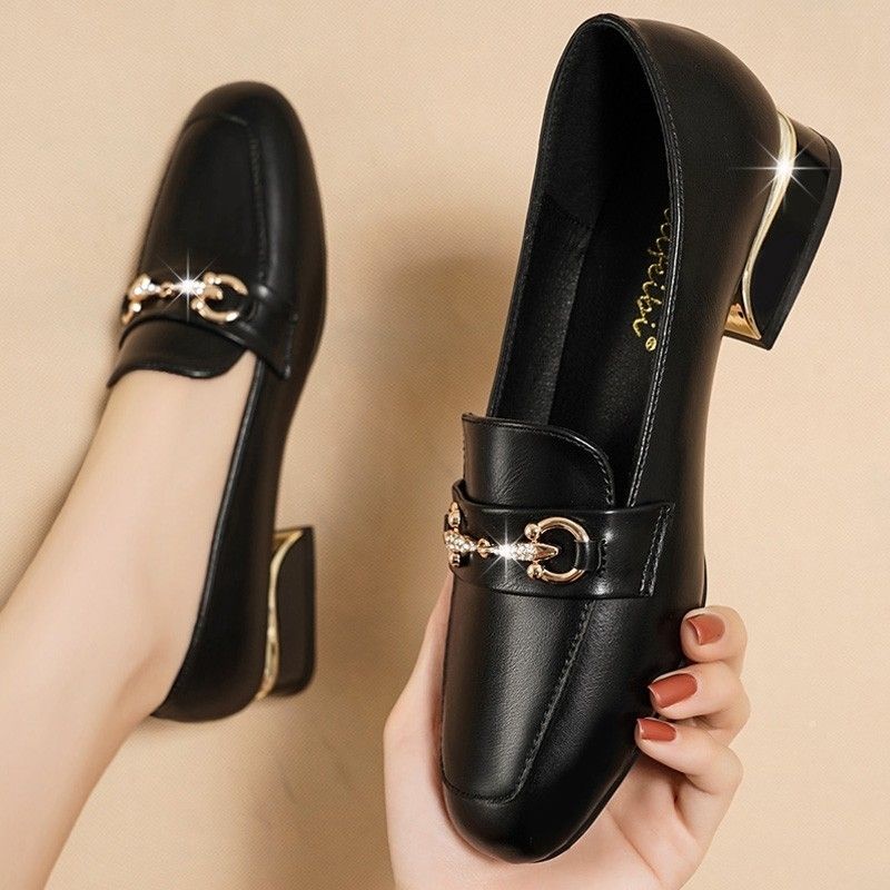 Giày Lười Da Thật Đế Mềm Dày Dặn Thời Trang Xuân Thu 2023 56B7 Cho Nữ