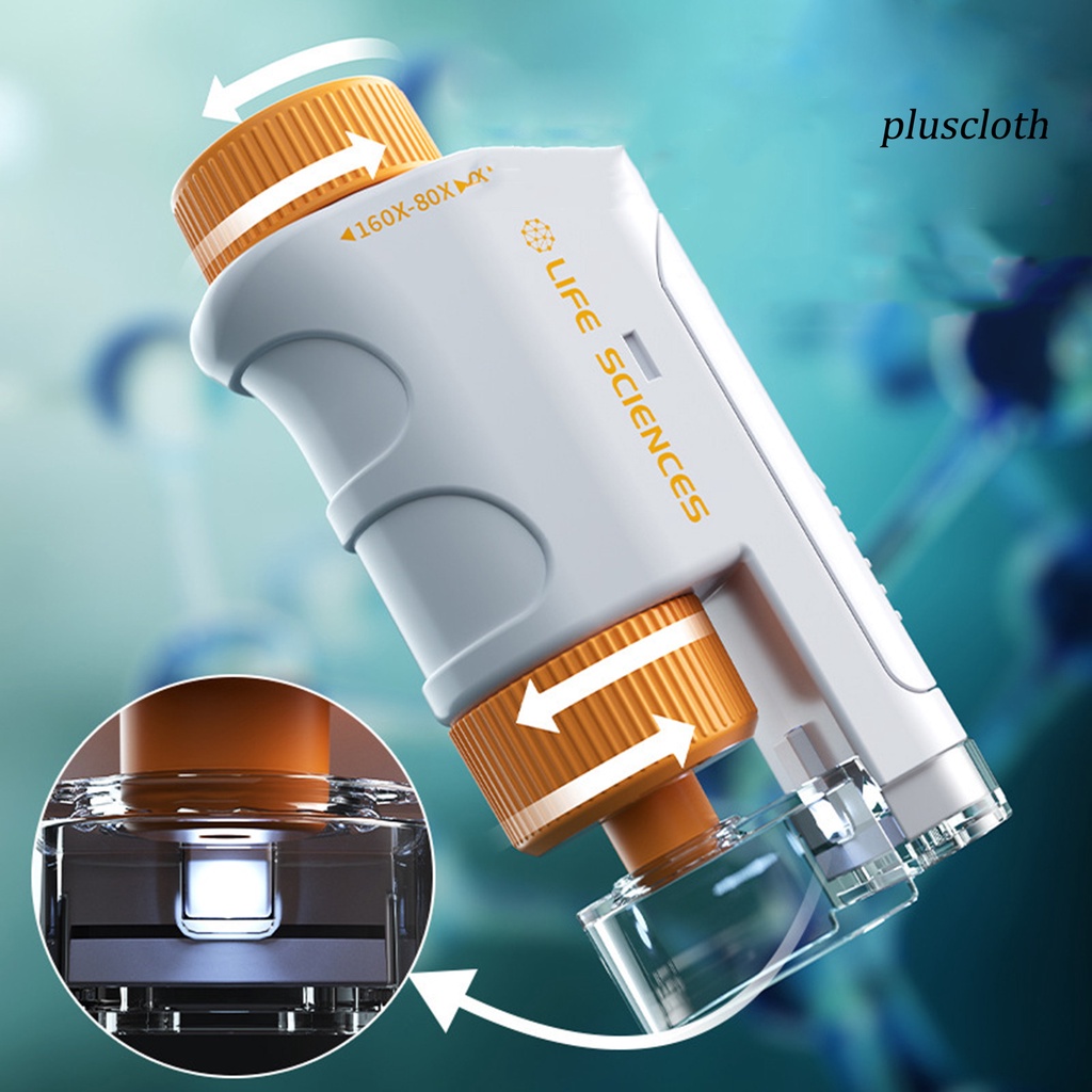 1 Bộ Kính Hiển Vi Cầm Tay Phóng Đại 80-160 Bước Đồ Chơi Thí Nghiệm Khoa Học