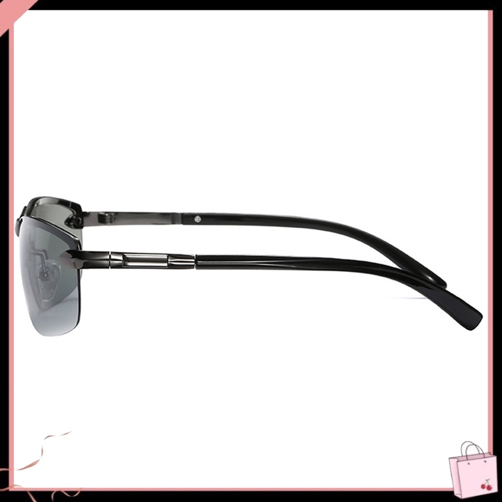 Kính Mát Phân Cực Nửa Gọng Kim Loại Chống Tia UV Chống Lóa Cho Nam Lái Xe