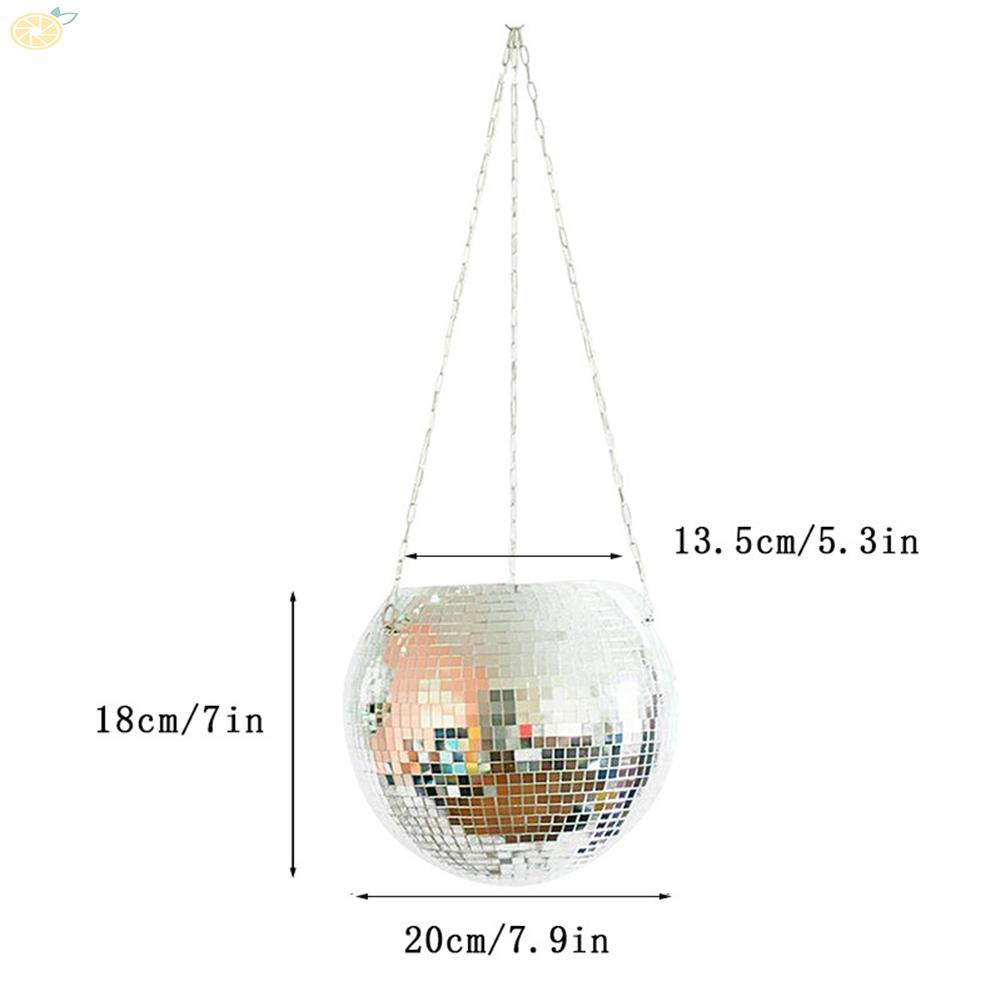 【VARSTR】Flower Pots Silver Wall Hanging Basket Disco Ball Home Decoration Plastic