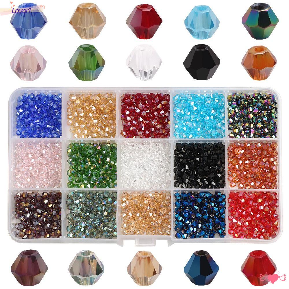 Set 1 1500 Hạt Thủy Tinh 4mm Làm Trang Sức Thủ Công|Hạt Đệm Làm Trang Sức Tiện Lợi