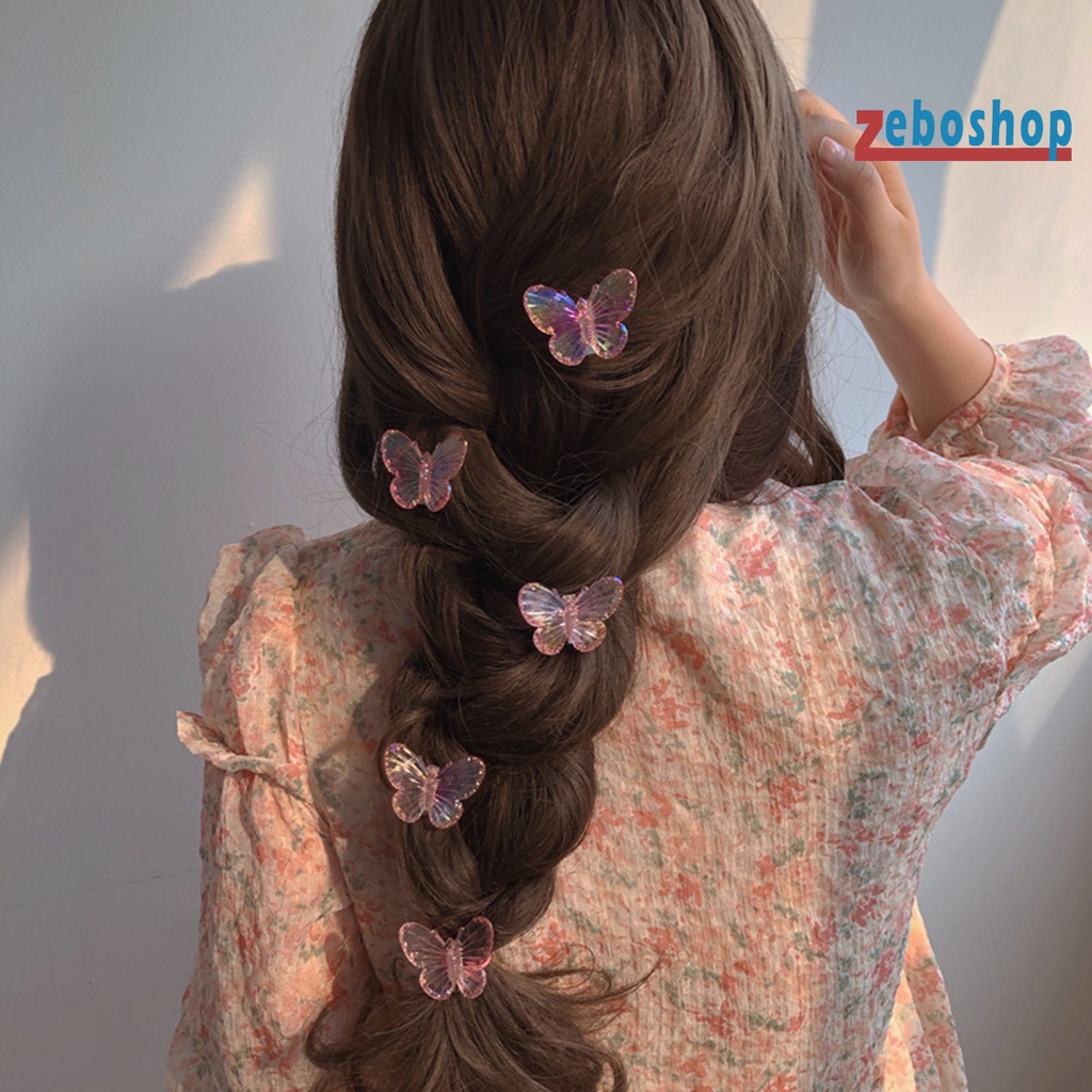 Kẹp Tóc Hình Bướm Trong Suốt Tạo Hiệu Ứng 3D Xinh Xắn Cho Nữ