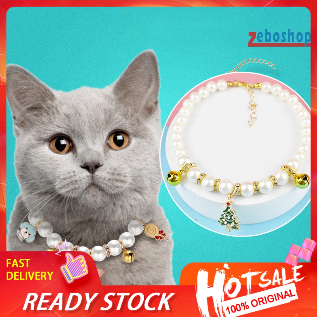 Vòng cổ Đính Ngọc Trai Nhân Tạo Thời Trang Dành Cho Thú Cưng
