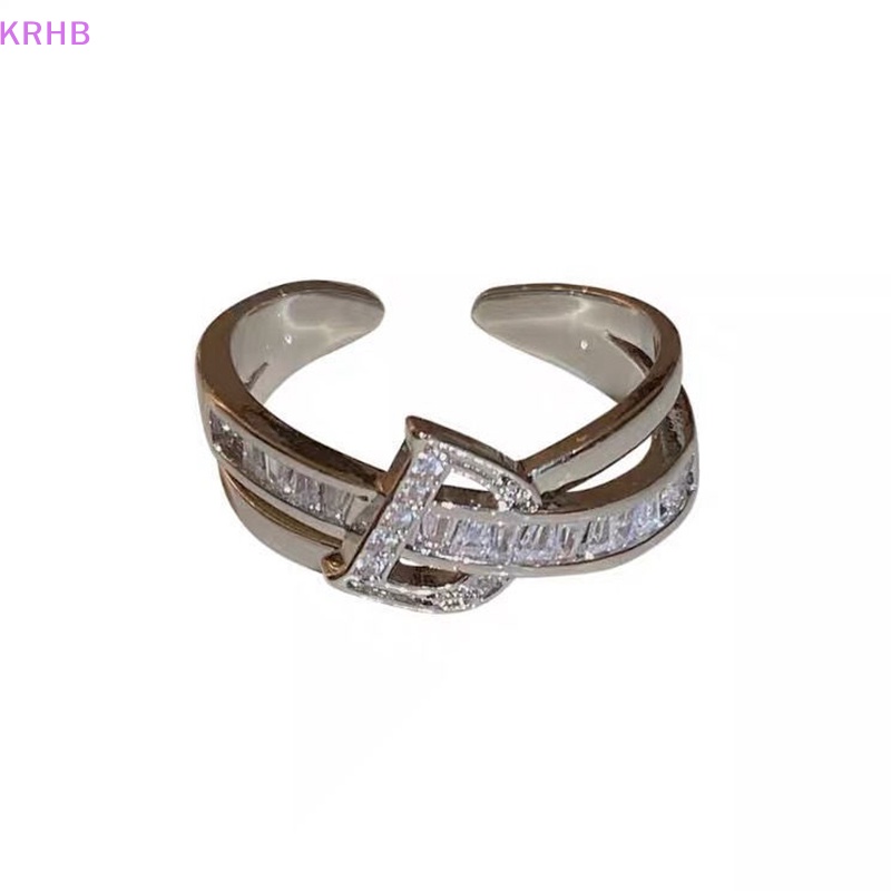 Set 2 Nhẫn Bạc Có Thể Điều Chỉnh KRHB Cao Cấp Dành Cho Nữ Mới