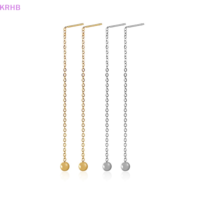 1 Cặp Khuyên Tai Dây Thép Titan Đơn Giản Cho Nữ Mới