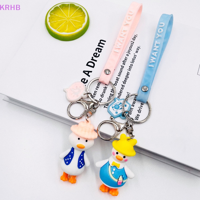 Móc Chìa Khóa PVC Hình Vịt Con Dễ Thương Mới