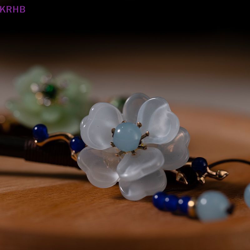 Trâm Cài Tóc Bằng Gỗ Mun Phối Tua Rua Phong Cách Cổ Điển Cho Nữ Mới