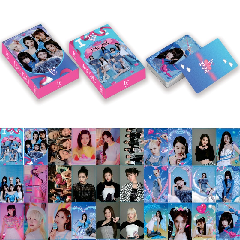 Kpop IVE Album Love Dive Photocard Double-sided Color Printing Lomo Card