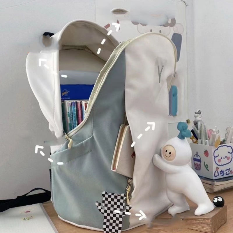 Ba Lô Học Sinh Cỡ Lớn In Chữ Thời Trang Hàn Quốc