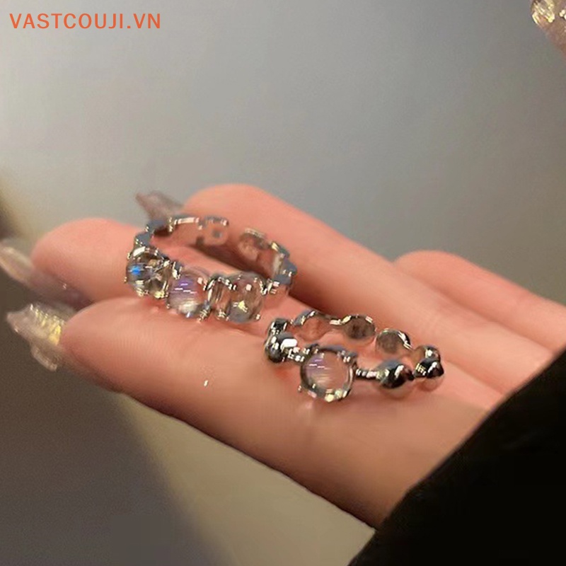 Bộ 2 Nhẫn Hợp Kim Đính Đá Lấp Lánh Phong Cách Vintage Thời Trang Cho Nam Và Nữ