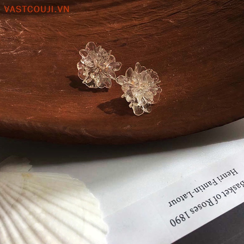 1 Đôi Bông Tai Hình Hoa Bằng Resin Thời Trang Dành Cho Nữ
