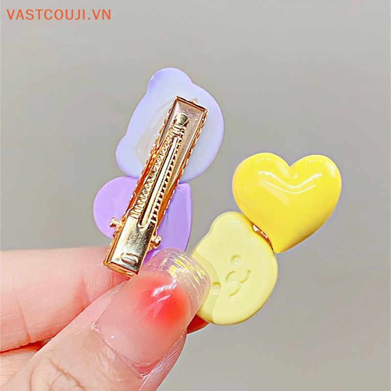 Kẹp Tóc Hình Chú Gấu Màu Kẹo Ngọt Dễ Thương Cho Nữ