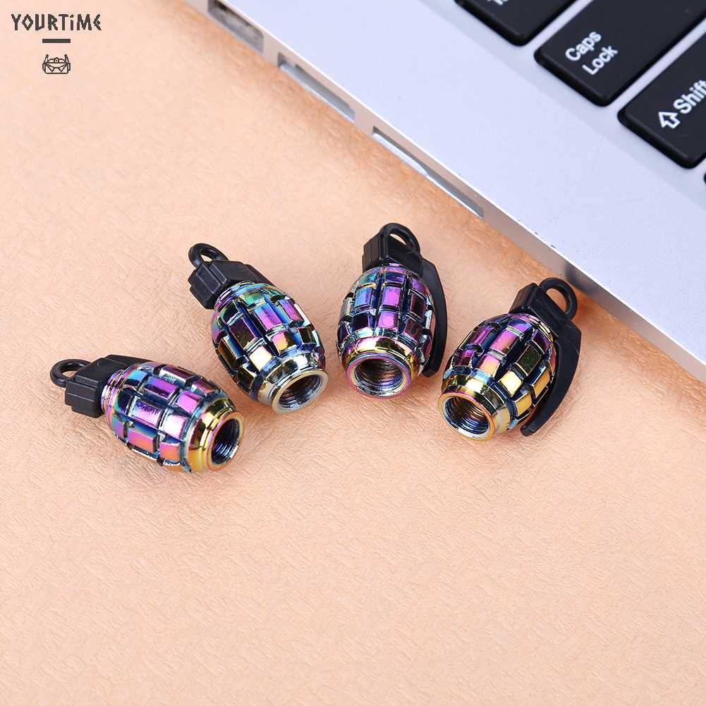 Bộ 4 Nắp Van Lốp Xe Màu Sắc Cầu Vồng