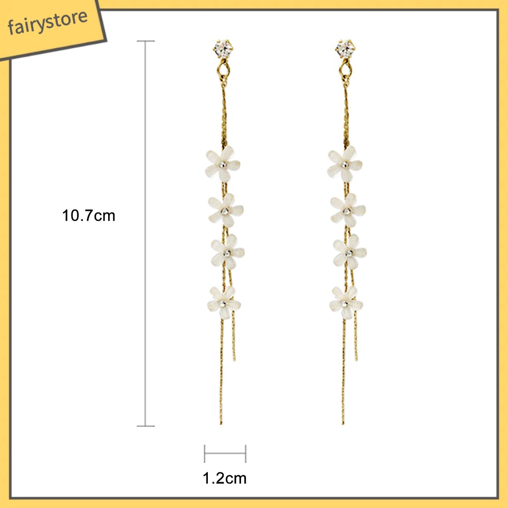 1 Đôi Bông Tai Hình Hoa Đính Đá Lấp Lánh Thời Trang