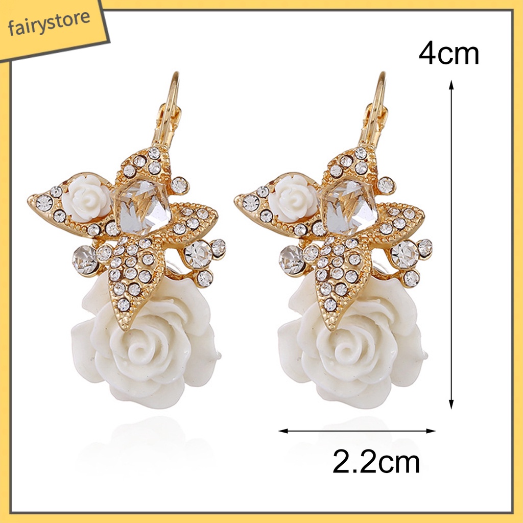1 Đôi Bông Tai Hình Hoa Đính Đá Phong Cách Vintage Dành Cho Nữ
