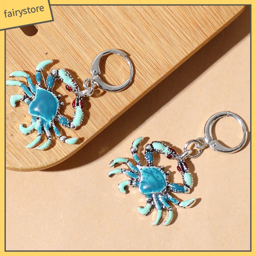 1 Đôi Bông Tai Hình Con Cua Bằng Kim Loại Bóng Đẹp Mắt Dành Cho Nữ