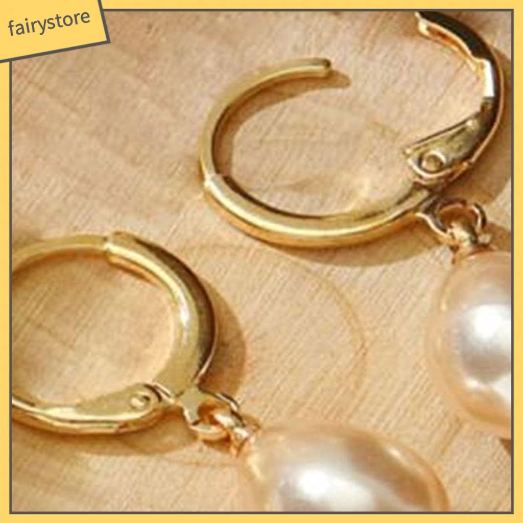 [FRO] 1 Đôi Bông Tai Hợp Kim Đính Ngọc Trai Nhân Tạo Thanh Lịch Cho Cuộc Sống Hàng Ngày