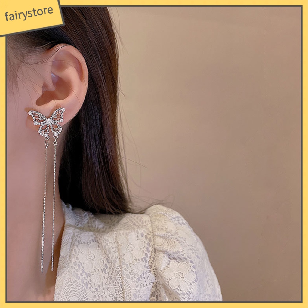 1 Đôi Bông Tai Hình Học Dáng Dài Đính Đá Thời Trang Sang Trọng