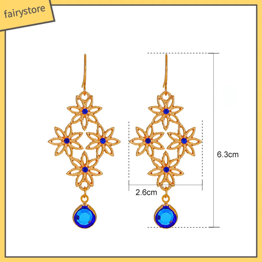 1 Cặp Bông Tai Móc Hình Hoa Rỗng Phong Cách Bohemian