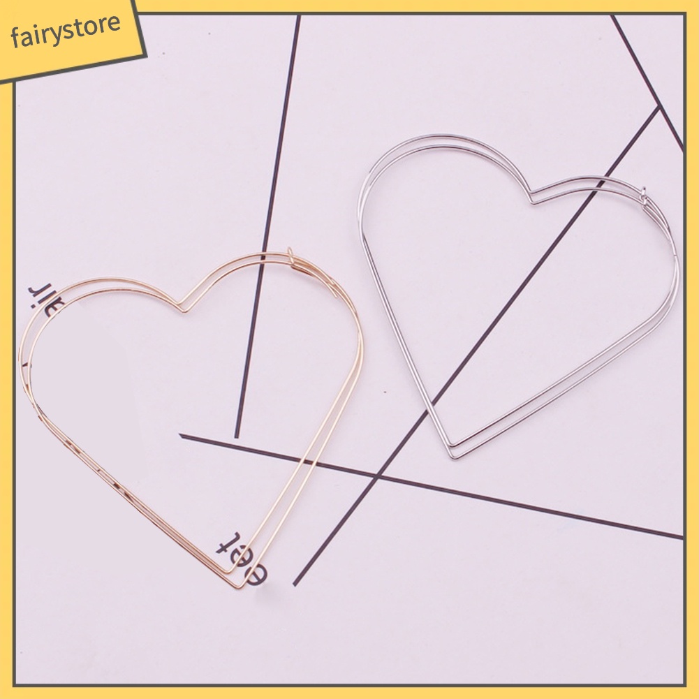 Bông Tai Dạng Vòng Hình Ngôi Sao / Trái Tim Lớn Thời Trang Cho Nữ