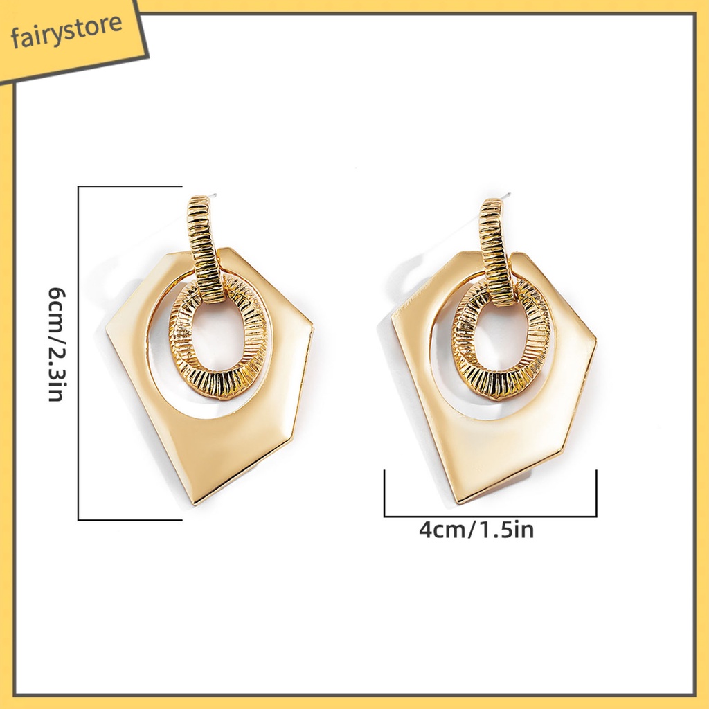 1 Đôi Bông Tai Hình Học Nhiều Màu Không Phai Thời Trang Dự Tiệc