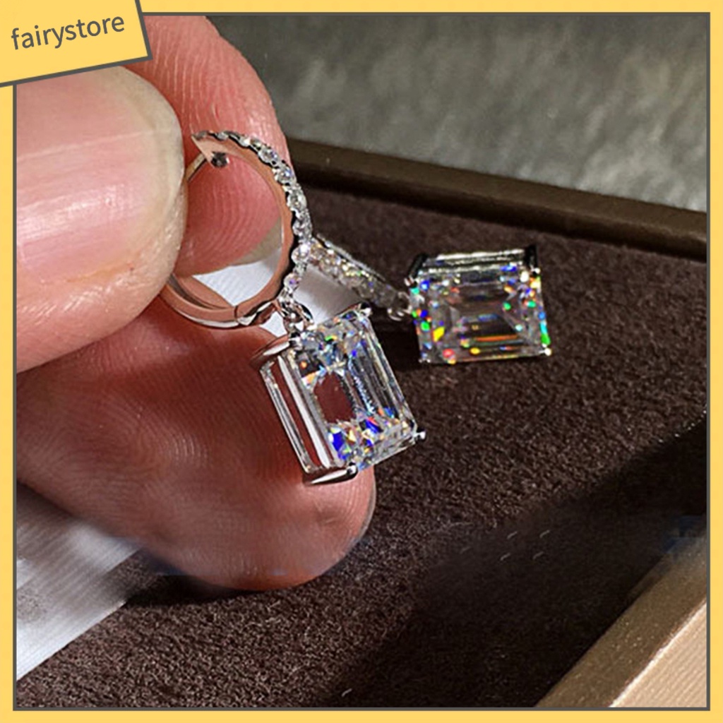 1 Đôi Bông Tai Hình Vuông Bằng Hợp Kim Thời Trang Công Sở Dành Cho Nữ