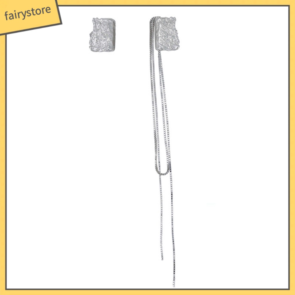 1 Đôi Bông Tai Hình Vuông Tua Rua Phong Cách Hàn Quốc Dành Cho Nữ