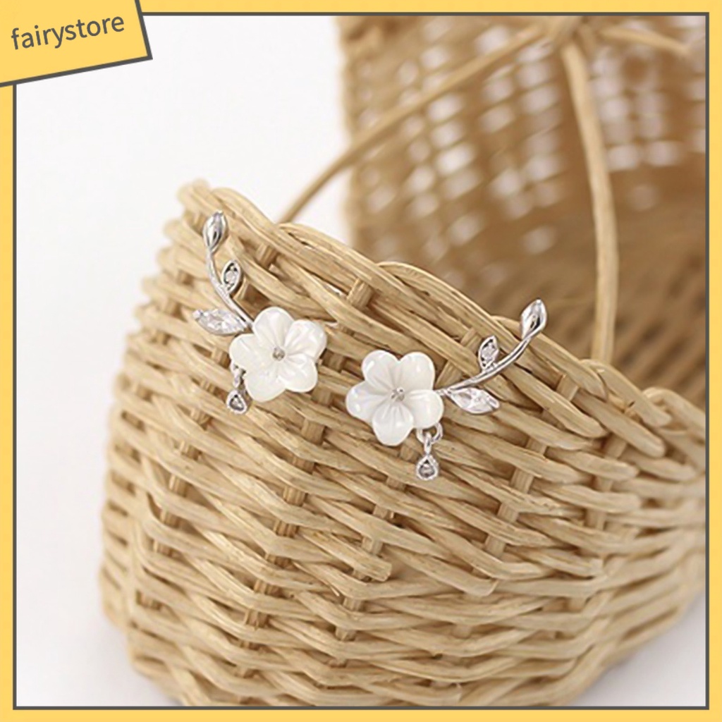 [FRO] Bông Tai Hình Hoa Lá Đính Kim Cương Giả Bằng Hợp Kim Xinh Đẹp Cho Cuộc Sống Hàng Ngày