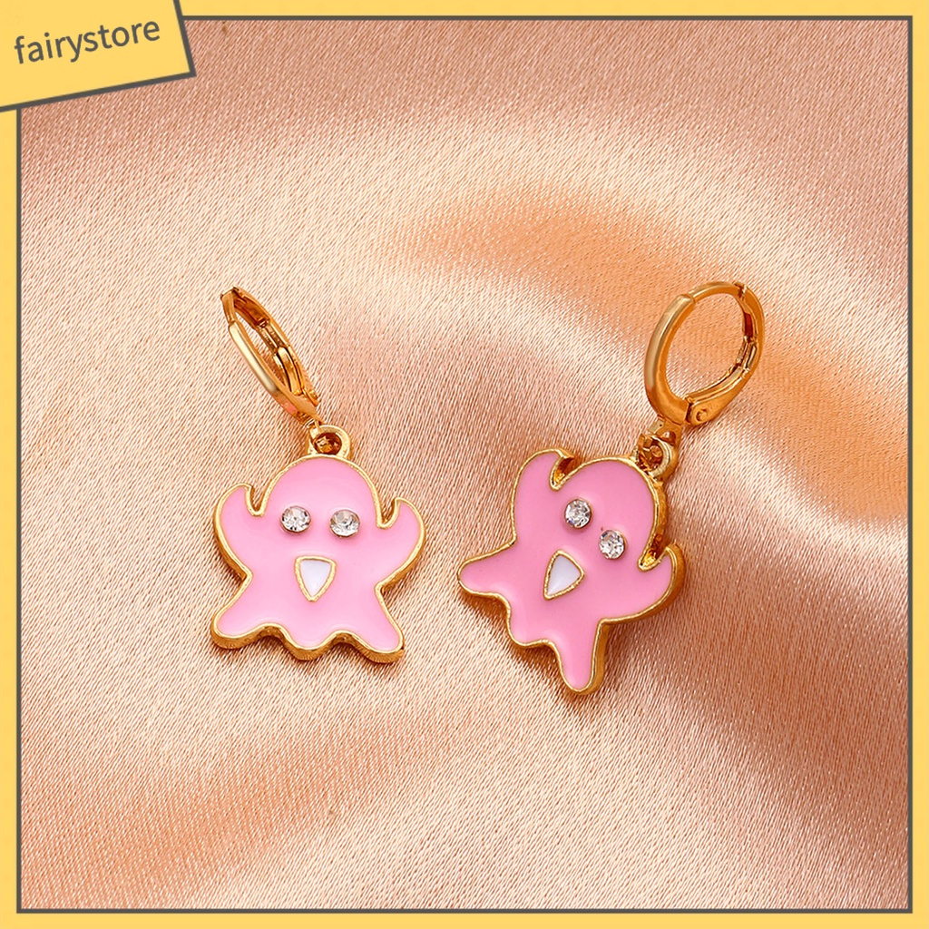 1 Đôi Bông Tai Hình Ma Bằng Hợp Kim Tráng Men Màu Sắc Kẹo Ngọt Dành Cho Bạn Nữ