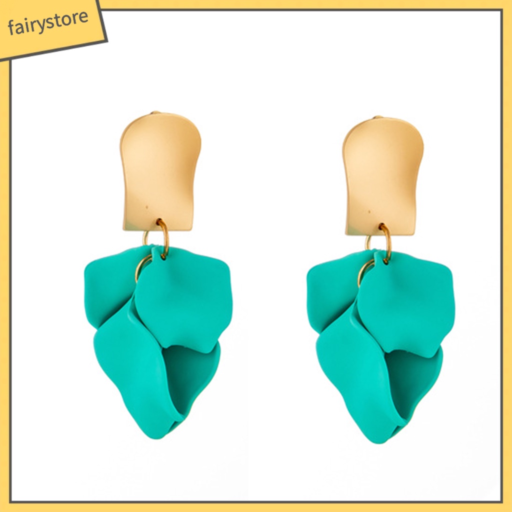 1 Cặp Bông Tai Thả Vỏ Sò / Hình Học Bằng Acrylic Thời Trang Thanh Lịch Dễ Phối Đồ Cho Nữ