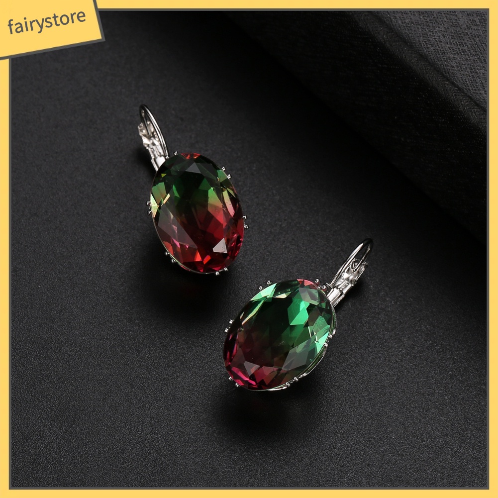 Bông Tai Hình Oval Đính Đá Zircon Thời Trang Dành Cho Nữ