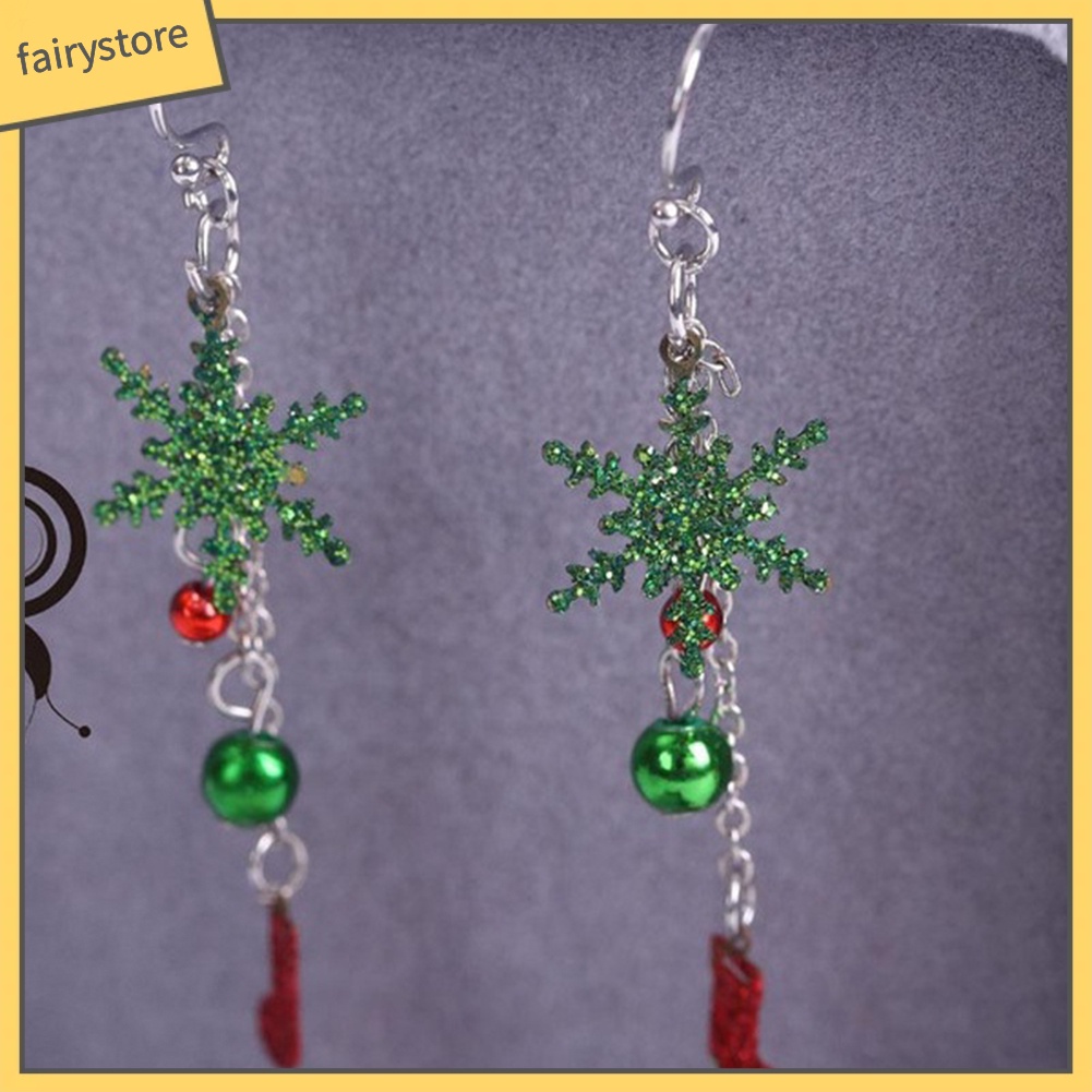 Bông Tai Dáng Dài Hình Bốt Bông Tuyết Dễ Thương Thời Trang Cho Nữ