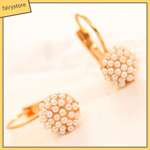 Khuyên Tai Tròn Đính Hạt Ngọc Trai Giả Thời Trang Cho Nữ