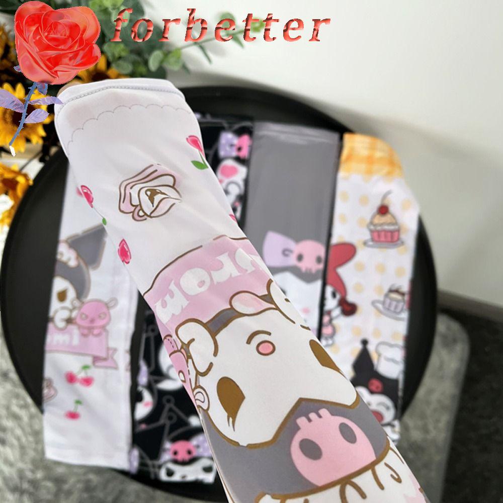 Găng Cánh Tay Chống Nắng Bằng Lụa Lạnh In Họa Tiết Hoạt Hình Kuromi Ngọt Ngào Thời Trang Mùa Hè Cho Nữ