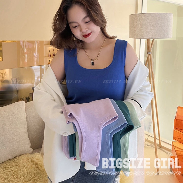 Áo ba lỗ Bigsize Áo sát nách nữ Không tay cổ u mùa hè Phong cách Hàn Quốc Thời Trang cá tính xinh đẹp Bigsizegiaree