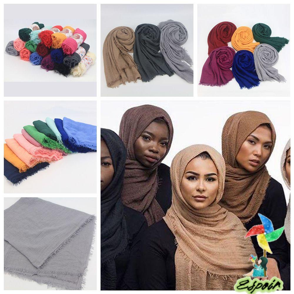 Khăn Choàng Cotton Pashmina Màu Trơn Cho Phụ Nữ Hồi Giáo